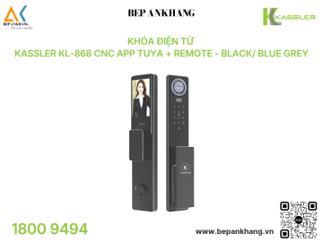 Khóa điện tử Kassler KL-868 CNC App Tuya + Remote - Black/ BLUE GREY
